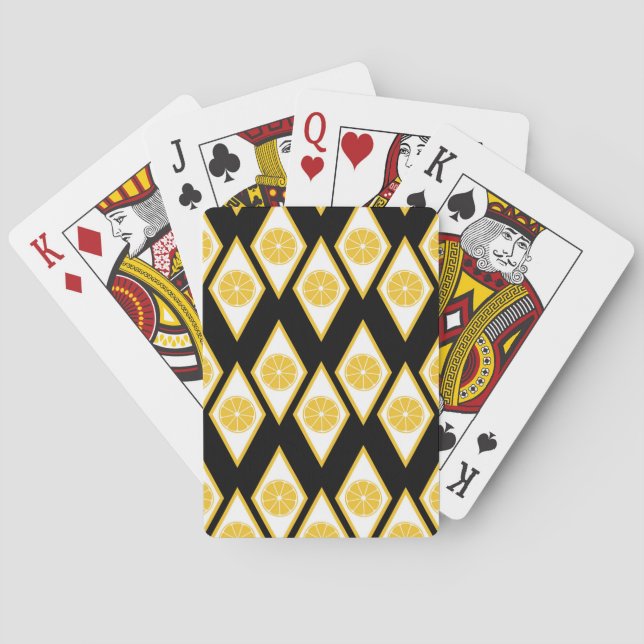 Zitrusscheiben im modernen Diamantmuster Spielkarten (Rückseite)