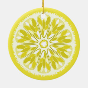 Zitrusscheiben Lemon Keramikornament