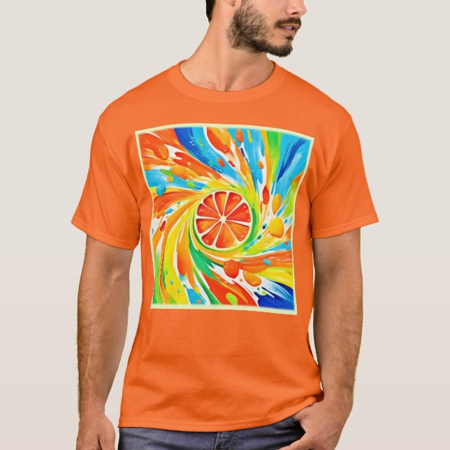 Zitruswirbeln Splash-Design T-Shirt (Vorderseite)