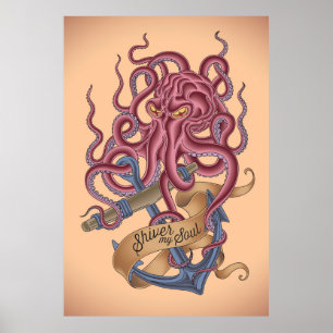 Zittern meine Krake Tatto des Soul-  Poster