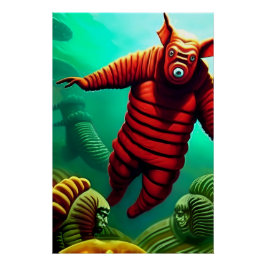 Ziusudras Geheimnis - Ken Gage Surreal Art Poster