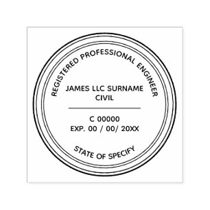 Zivil Engineer Beruflich Siegel reg. & Ablauf Permastempel