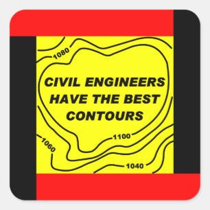 Zivil Engineer Best Contours Quadratischer Aufkleber