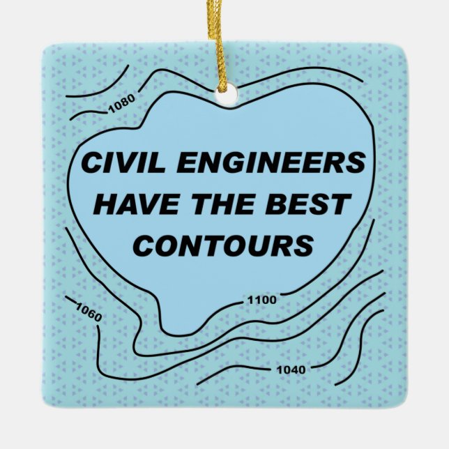 Zivil Engineer Blue Contours Keramikornament (Vorderseite)