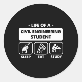 Zivil-Engineering-Student Runder Aufkleber