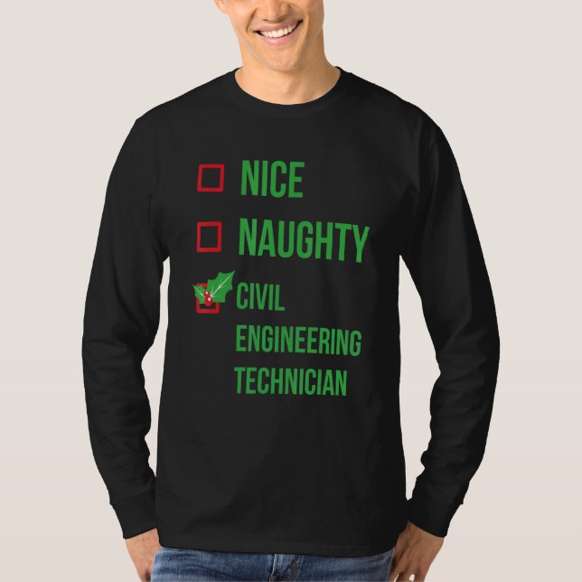Zivil Engineering Techniker Funny Pajama Christma T-Shirt (Vorderseite)