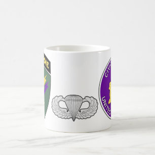 Zivile Angelegenheiten im Flugzeug SSI und Emblem Kaffeetasse
