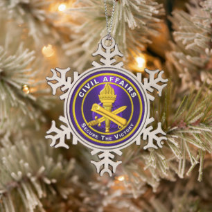 ZIVILE ANGELGENHEITEN SCHNEEFLOCKEN Zinn-Ornament