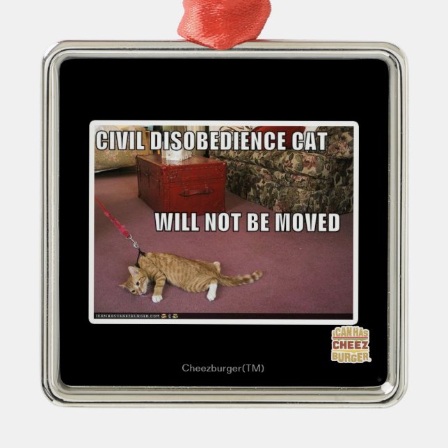 Zivile Disobedienz Silbernes Ornament (Vorne)