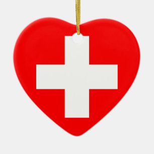 Zivile Fahne von der Schweiz, Schweden Flagge Keramik Ornament