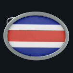 Zivile Flagge Costa Ricas Ovale Gürtelschnalle<br><div class="desc">Patriotische Flagge von Costa Rica.</div>
