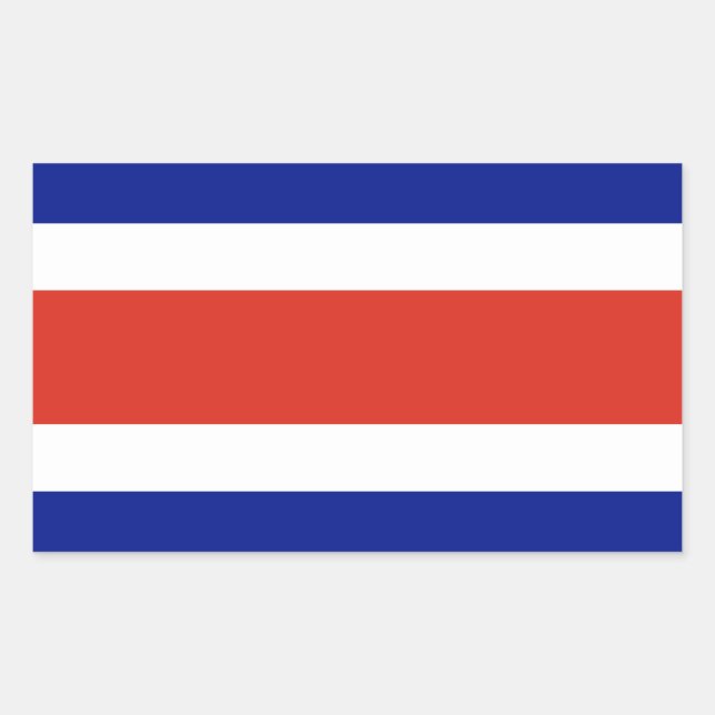 Zivile Flagge Costa Ricas Rechteckiger Aufkleber (Vorderseite)