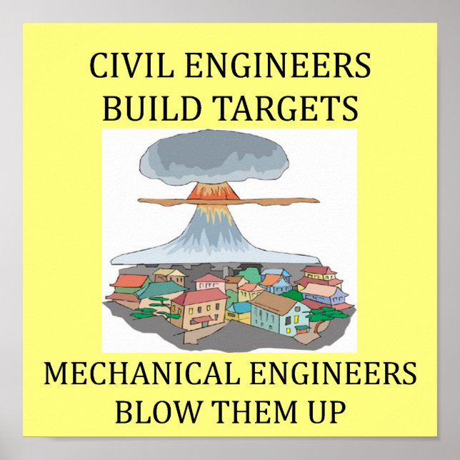 ZIVILE Ingenieure bauen Ziele Poster (Vorne)