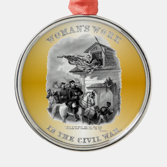 Zivile Kriegs-Verzierung Silbernes Ornament (Vorne)