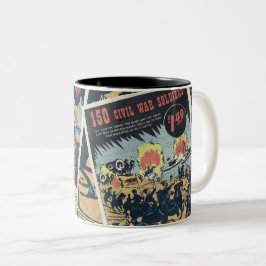 Zivile Kriegssoldaten - Vintages Comic Zweifarbige Tasse