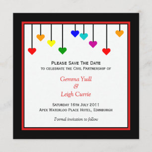 Zivile Partnerschaft - Regenbogen Save the Date