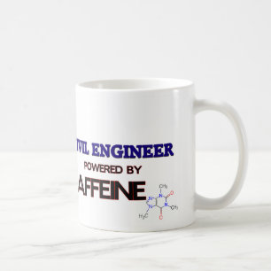 Ziviler Ingenieur angetrieben durch Koffein Kaffeetasse