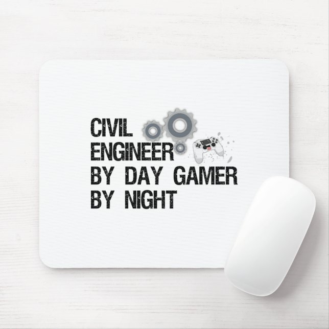 Ziviler Ingenieur bei TagesGamer bei Nacht Mousepad (Mit Mouse)