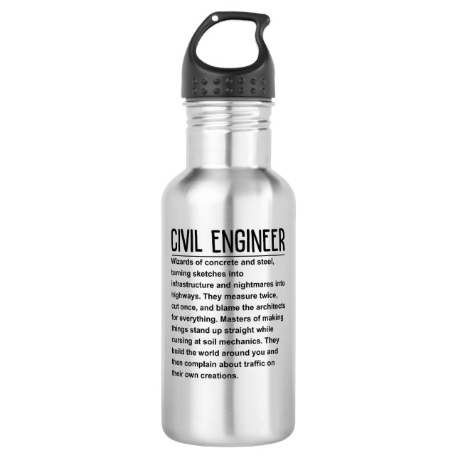 Ziviler Ingenieur Edelstahlflasche (Vorderseite)