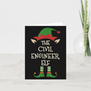 Ziviler Ingenieur Elf Funny Family Weihnachtsmatte Karte
