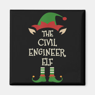 Ziviler Ingenieur Elf Funny Family Weihnachtsmatte Magnet