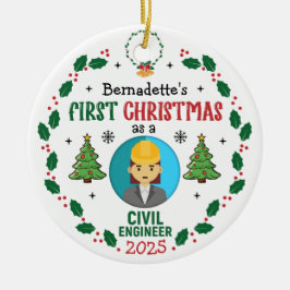 Ziviler Ingenieur Erste Weihnachten Personalisiert Keramik Ornament