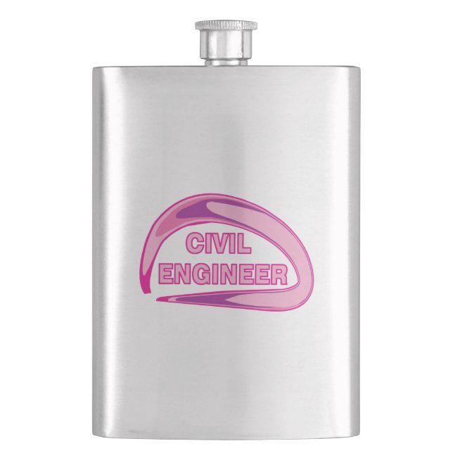 Ziviler Ingenieur in Rosa Flachmann (Vorderseite)