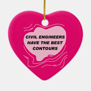Ziviler Ingenieur - rosa Konturen Keramik Ornament