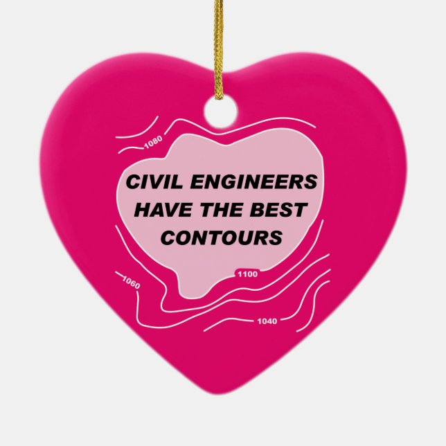 Ziviler Ingenieur - rosa Konturen Keramik Ornament (Hinten)
