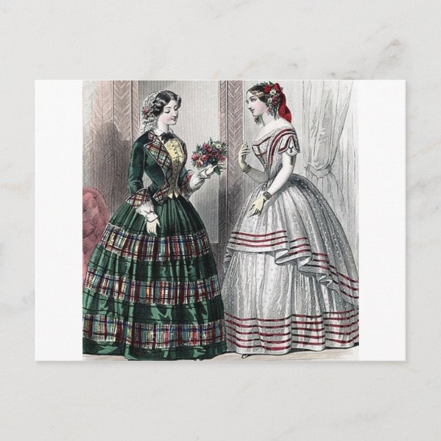 Ziviler Krieg Antebellum Mode Ladys Ball Gown Postkarte (Vorderseite)