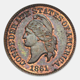 Ziviler Krieg ⚔️ Konföderation Penny Vintag USA Runder Aufkleber