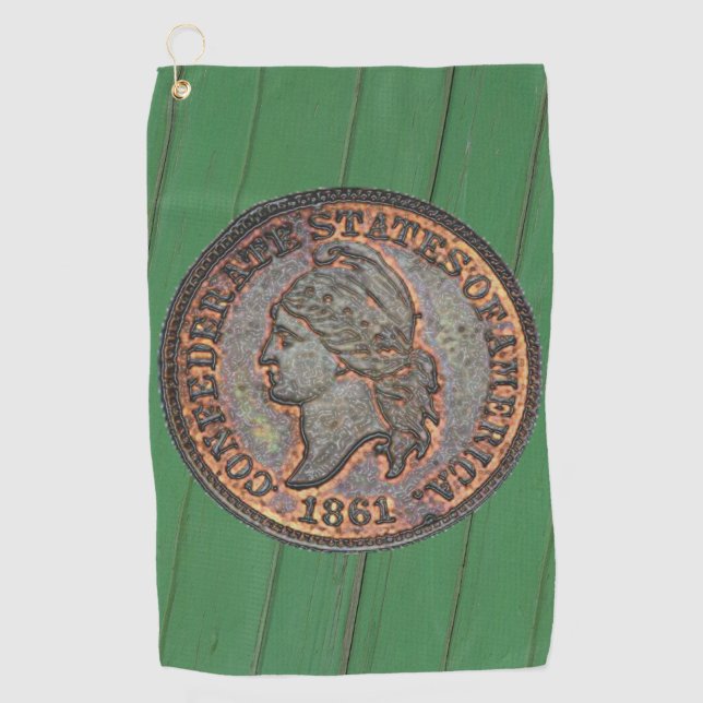 Ziviler Krieg ⚔️ Konföderation Penny Wood Wall Gre Golfhandtuch (Vorderseite)