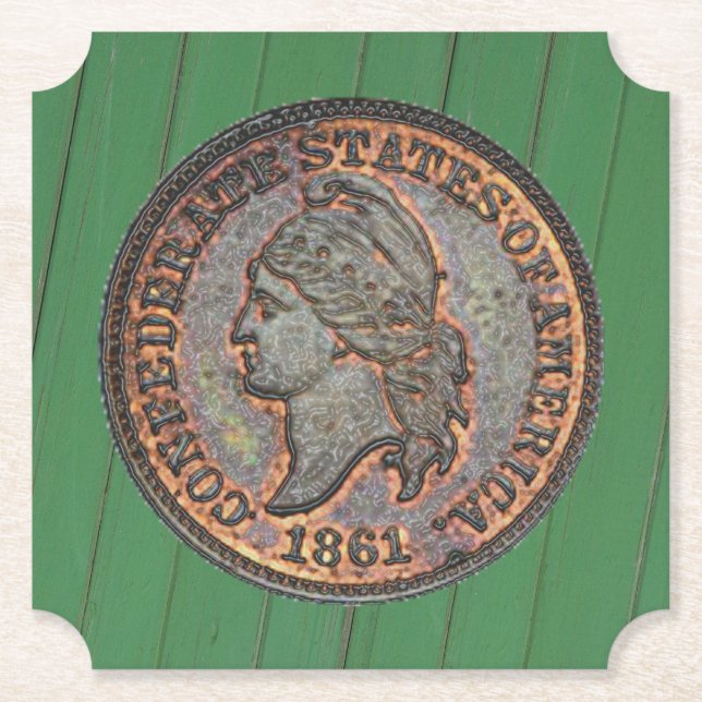 Ziviler Krieg ⚔️ Konföderation Penny Wood Wall Gre Untersetzer (Vorderseite)