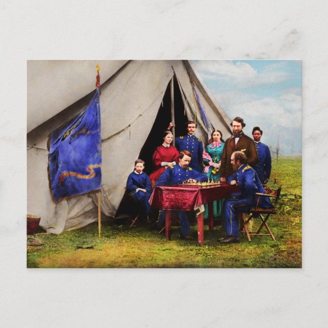 Ziviler Krieg - Ziviler Krieg Schach Set 1861 Postkarte (Vorderseite)