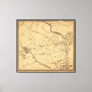 Ziviler Kriegs-erster Kampf des Leinwanddruck