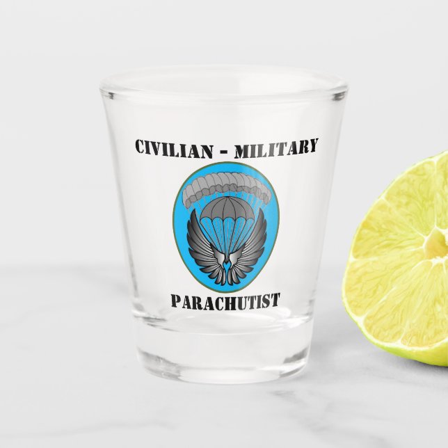 Ziviler Militärparachutist-Flügel Schnapsglas (Vorderseite)