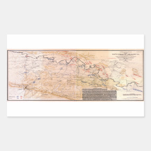 Ziviles Kriegs-Karten-Schlachtfeld von Chickamauga Rechteckiger Aufkleber
