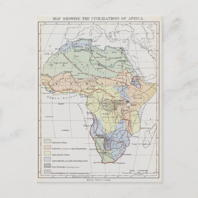 Zivilisationen Afrikas Postkarte (Vorderseite)