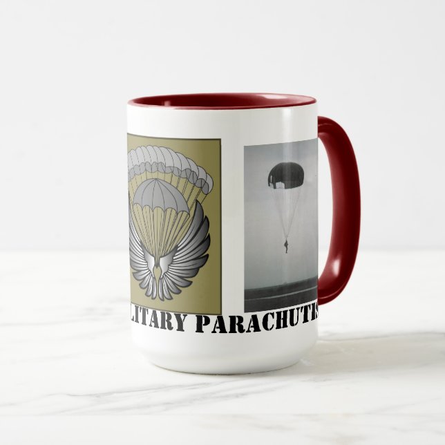 Zivilmilitärischer Parachutist Flüge 15 oz Tasse (VorderseiteRechts)