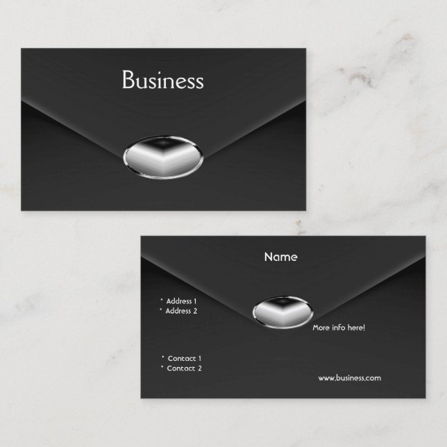 Zizzago Black Imitats Velvet Envelope Stil Visitenkarte (Vorne/Hinten)