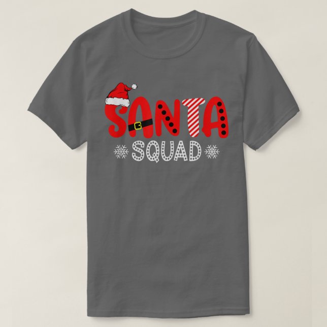 Zjn8 Kariert Santa Squad Merry Xmas Weihnachtsmänn T-Shirt (Design vorne)