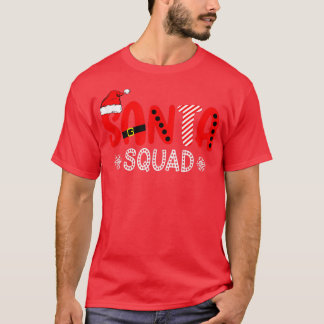 Zjn8 Kariert Santa Squad Merry Xmas Weihnachtsmänn T-Shirt
