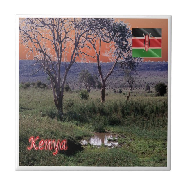 zKE003 KENIA, Panorama, Afrika, Fliese (Vorderseite)