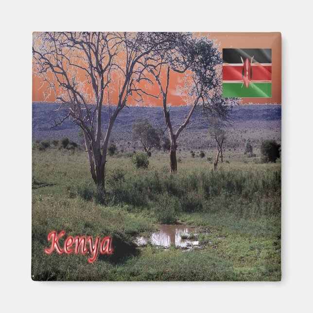 zKE003 KENYA, Panorama, Afrika, Kühlschrank Magnet (Vorne)