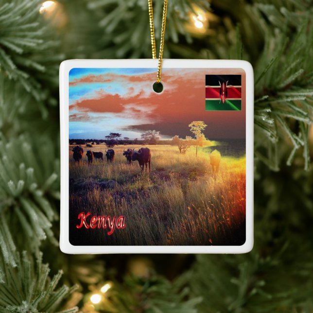 zKE007 KENIA, Panorama, Afrika, Keramikornament (Baum)