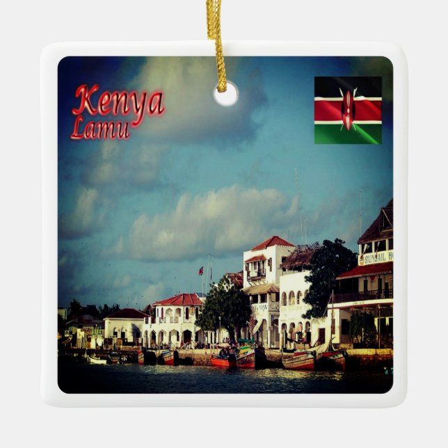 zKE012 LAMU, Kenia, Afrika, Keramikornament (Vorderseite)