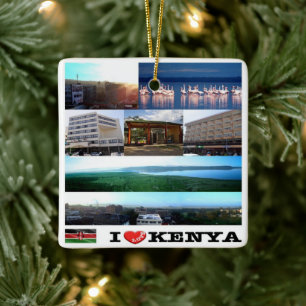 zKE018 KENYA, I Liebe, Mosaik, Nakuru, Keramikornament