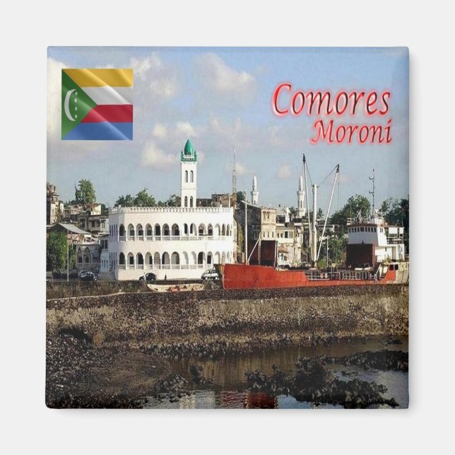 zKM007 MORONI, COMOROS, Afrika, Kühlschrank Magnet (Vorne)