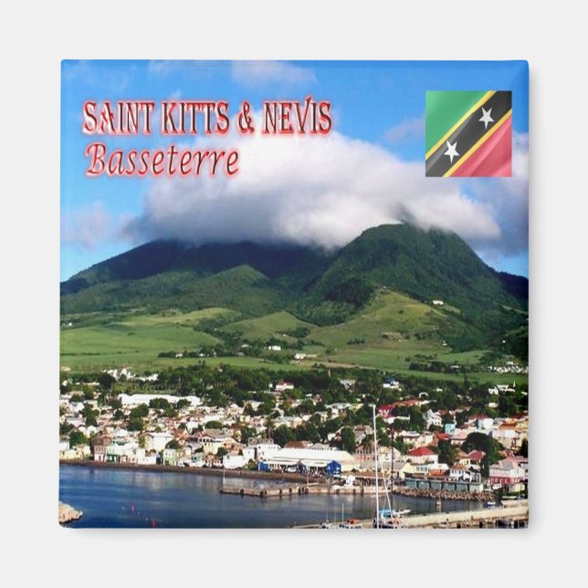 zKN004 SAINT KITTS NEVIS, Basseterre, Kühlschrank Magnet (Vorne)