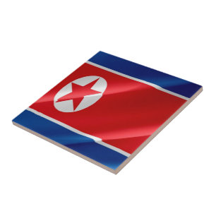 zKP002 Nordkoreanisch schwingende FLAG Nordkorea Fliese